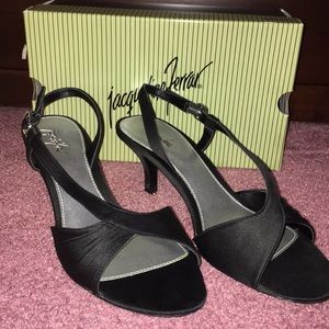 Black sling back heels